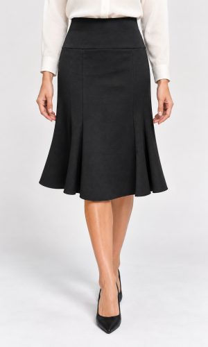Jupe midi fluide unie