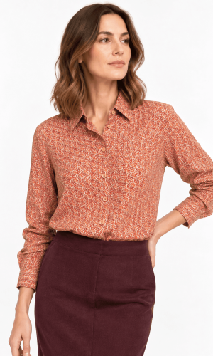 Chemise manches longues imprimé allover