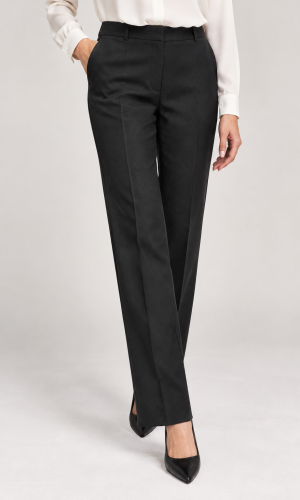 Pantalon long taille moyenne deux poches francaises uni