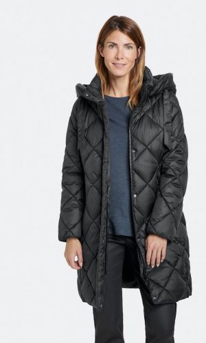 Parka Mi Longue Manches Longues Deux Poches Zippées Et Pressions à Capuche Amovible