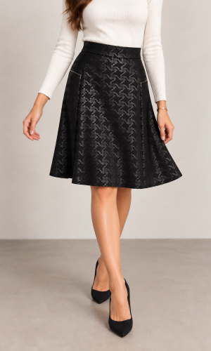 Jupe midi taille élastique imprimé