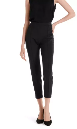 Pantalon Sept-Huitième Taille Moyenne Élastique Skinny Uni