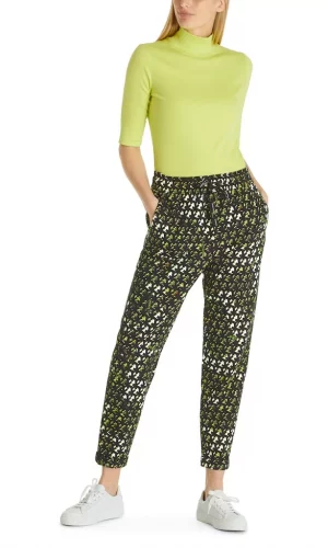 Pantalon Jogpant Sept-huitième Taille Moyenne élastique Imprimé