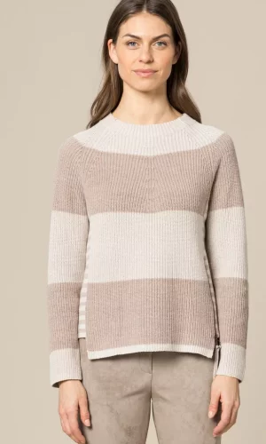 Pull Col Rond Manches Longues Rayures