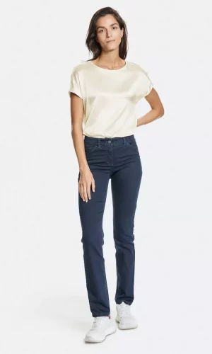 Pantalon Long Taille Moyenne Cinq Poches Skinny Uni