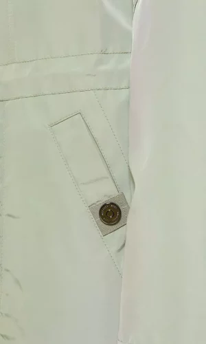 Parka Mi Longue à Capuche Amovible Zippée Pressions Cordon Taille Deux Poches