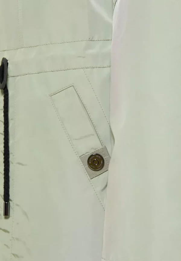 Parka Mi Longue à Capuche Amovible Zippée Pressions Cordon Taille Deux Poches