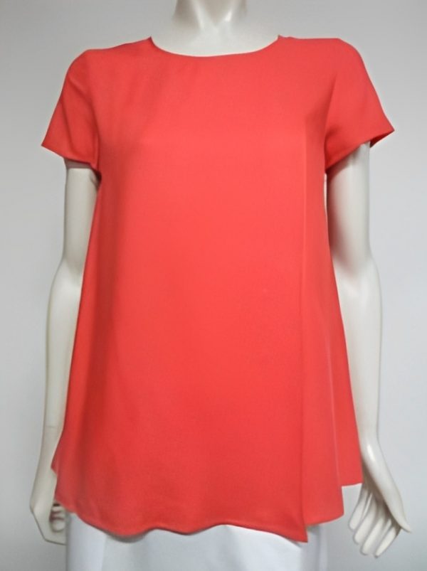 Blouse col rond manches courtes uni