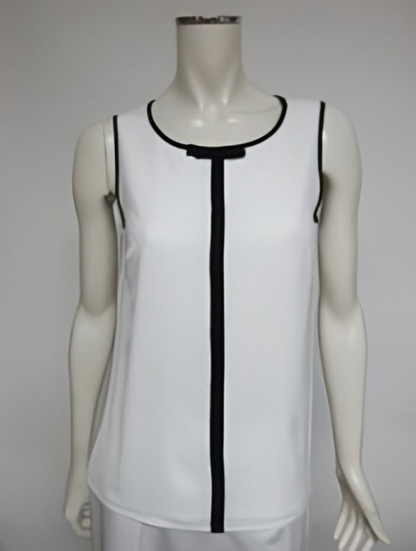Blouse col rond sans manches unie