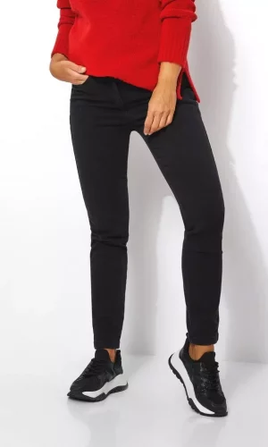 Pantalon Long Taille Moyenne Cinq Poches Skinny Uni