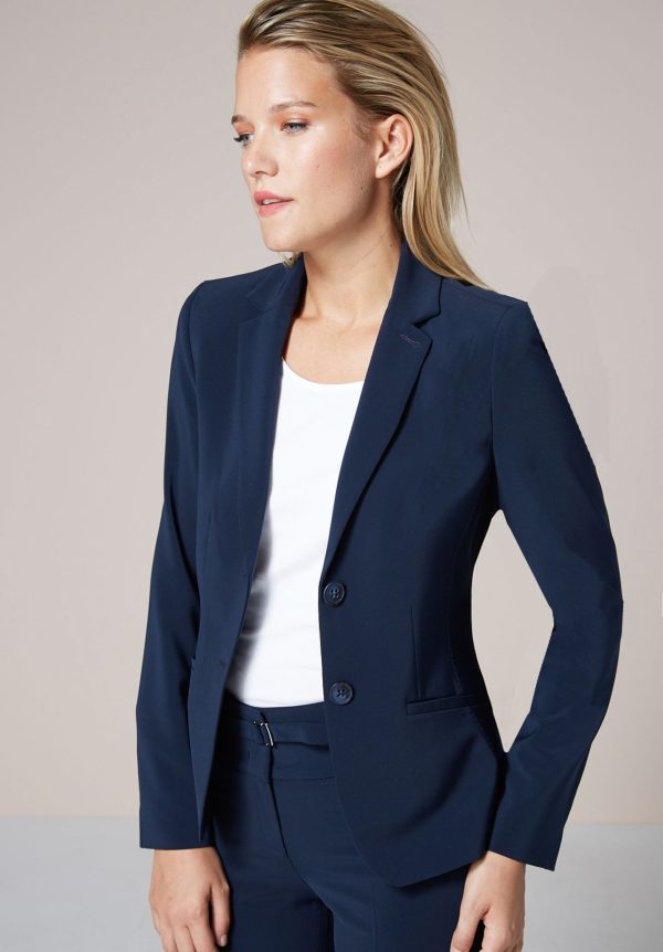 Blazer Manches Longues Deux Boutons Uni