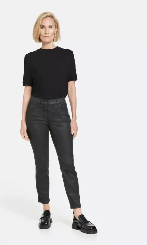 Pantalon Long Taille Moyenne Quatre Poches Uni Huilé Best For Me