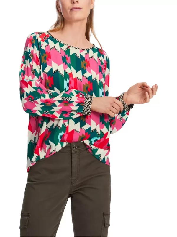 Blouse Col Rond Manches Longues Elastiques Imprimée – Image 6