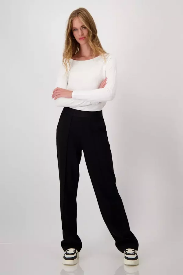 Pantalon Long Taille Moyenne Elastique Uni – Image 5