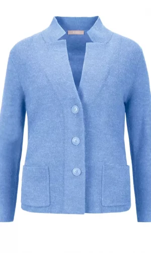 Gilet Manches Longues Boutonné Deux Poches Uni