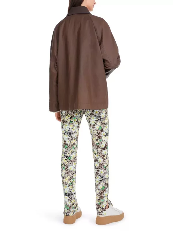 Veste Zippée Pressions Détails Côté Unie Bas De Manches  Léopard – Image 2