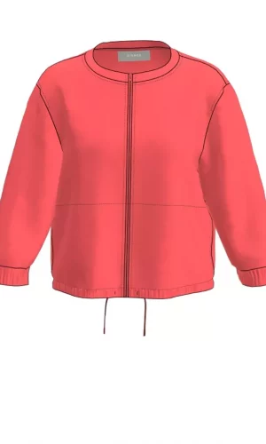 Blouson Zippé Manches Trois-quarts Uni