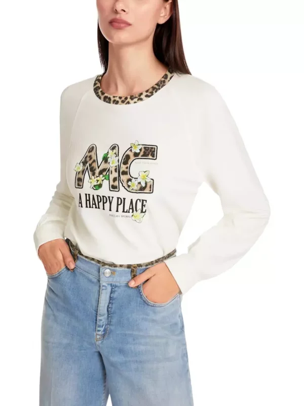 Sweat Col Rond Manches Longues Motif Placé