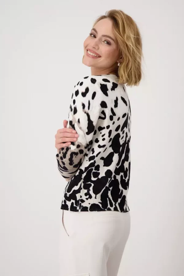 Pull Col Rond Manches Longues Imprimé Strass – Image 2