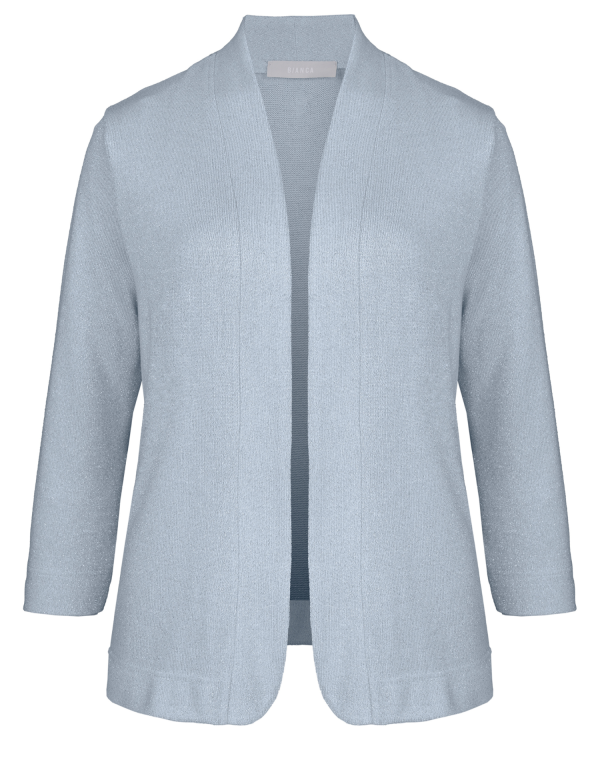 Gilet Manches Trois-quarts Bord à Bord Lurex Uni – Image 3