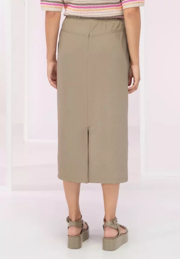 Jupe Midi Taille Moyenne élastique Deux Poches Unie – Image 2