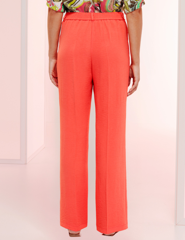Pantalon Long Taille Moyenne élastique Fluide Cordon Uni – Image 2