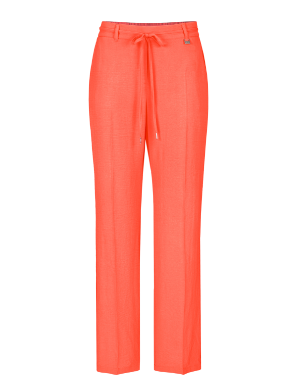 Pantalon Long Taille Moyenne élastique Fluide Cordon Uni – Image 4