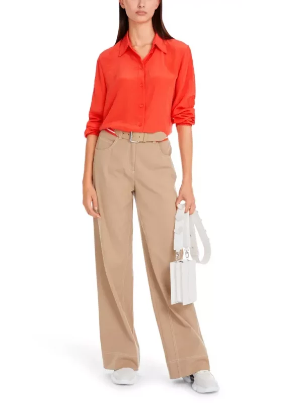Chemise Manches Longues élastiquée Unie Dos Plus Long – Image 2
