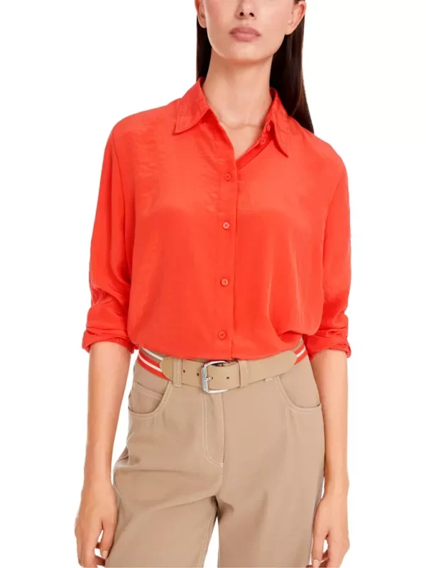 Chemise Manches Longues élastiquée Unie Dos Plus Long – Image 7