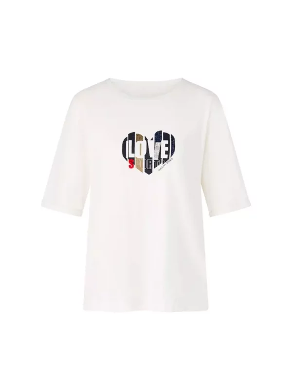 Tee Shirt Col Rond Manches Courtes Oversized Motif Placé – Image 7