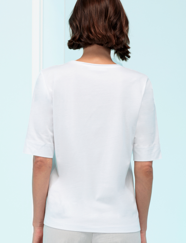 Tee Shirt Col Rond Manches Courtes Motif Placé – Image 2