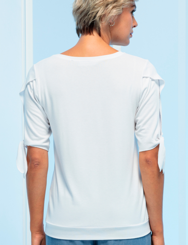 Tee Shirt Col Rond Manches Courtes Motif Placé – Image 2