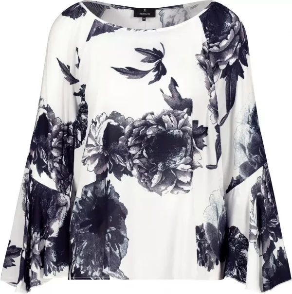 Blouse Col Rond Manches Longues Avec Volants Imprimée – Image 6