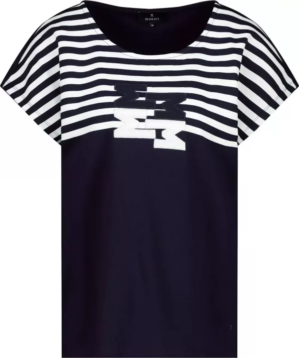 Tee Shirt Col Bateau Manches Courtes Motif Placé – Image 5