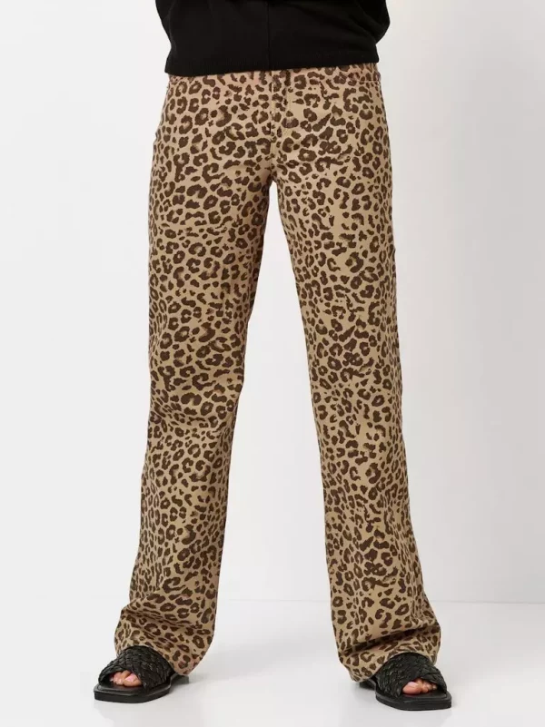 Pantalon Long Taille Moyenne Cinq Poches Imprimé Leopard – Image 3