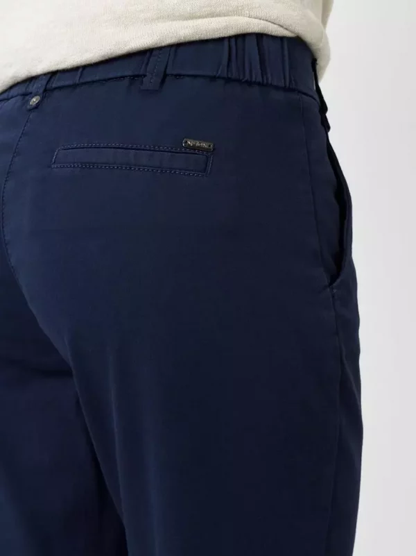 Pantalon Sept-huitième Taille Moyenne élastique Droitquatre Poches Chino Uni – Image 3