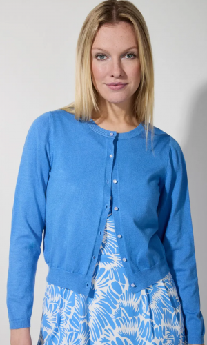 Gilet Col Rond Manches Longues Boutonné Uni