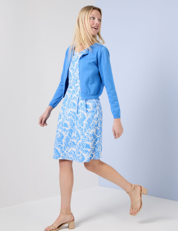 Gilet Col Rond Manches Longues Boutonné Uni – Image 2