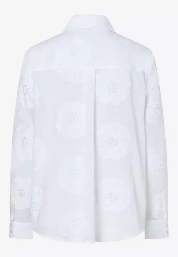 Chemise Manches Longues Fleurs Brodées Unie – Image 2