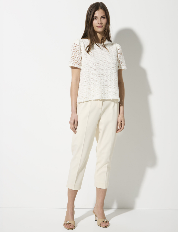 Blouse Col Rond Manches Courtes Broderie Anglaise – Image 2