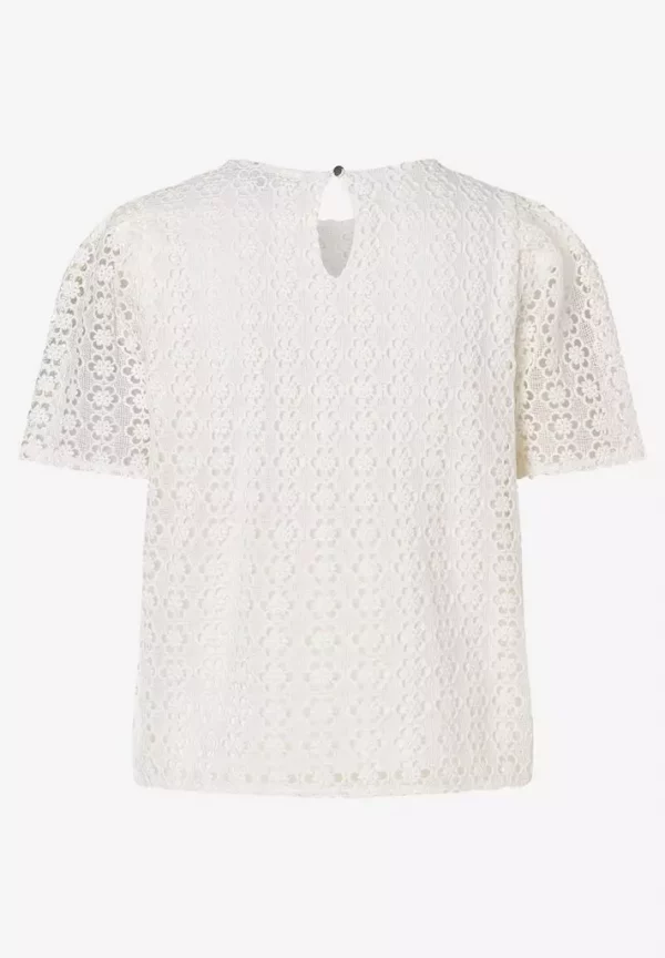 Blouse Col Rond Manches Courtes Broderie Anglaise – Image 4