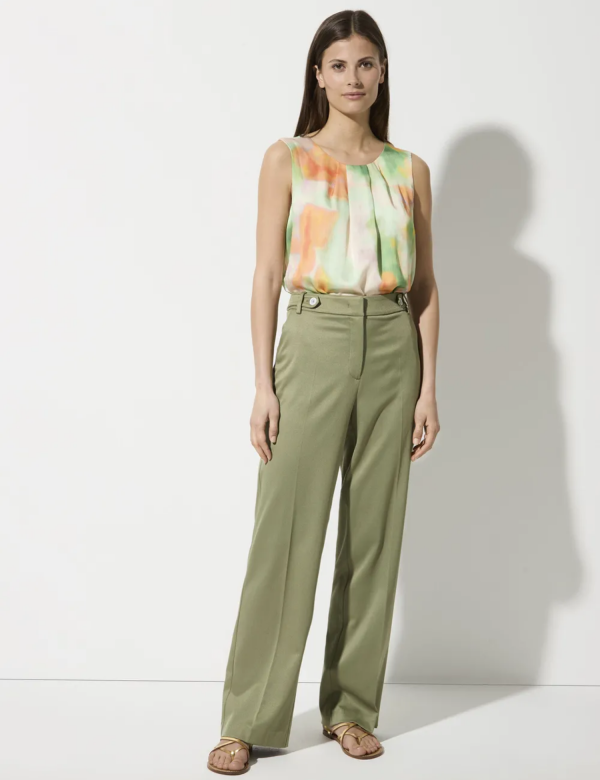 Blouse Col Rond Sans Manches Imprimée Fluide – Image 2