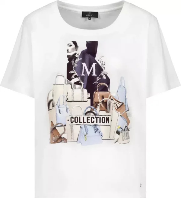 Tee Shirt Col Rond Manches Courtes Motif Placé Strass – Image 6