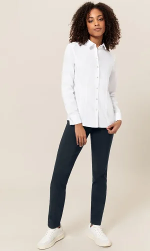 Pantalon Long Taille Moyenne Deux Poches Uni
