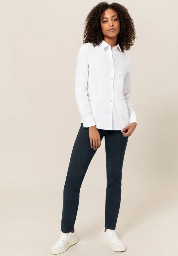 Pantalon Long Taille Moyenne Deux Poches Uni