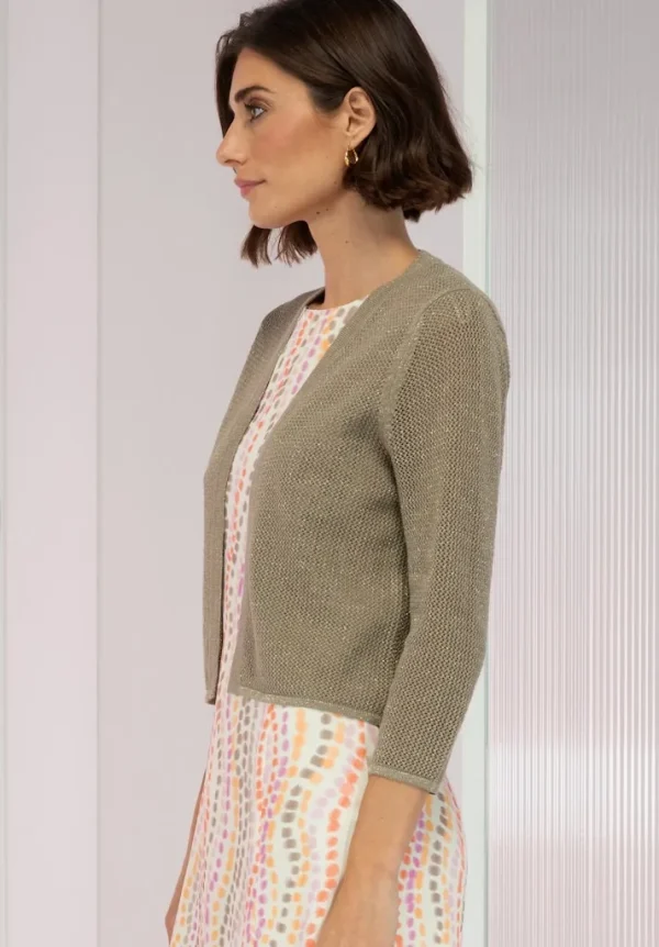 Gilet Manches Longues Boutonné Bord à Bord Lurex Uni – Image 3
