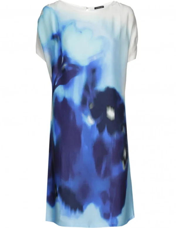 Robe Longue Col Rond Manches Courtes Fluide Imprimé – Image 4
