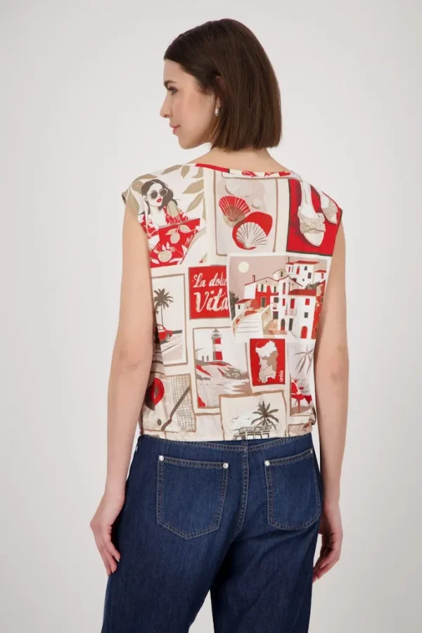 Blouse Col Rond Sans Manches All Over Imprimé – Image 3