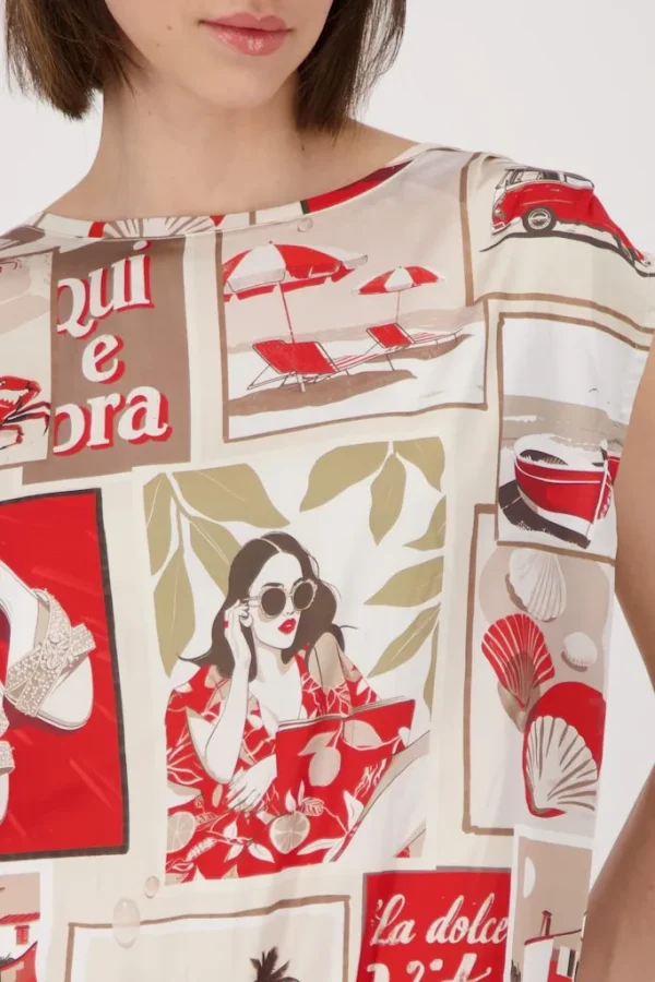 Blouse Col Rond Sans Manches All Over Imprimé – Image 4