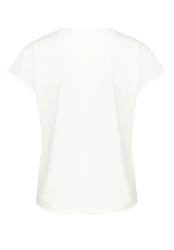 Tee Shirt Col V Manches Courtes Motif Placé – Image 5